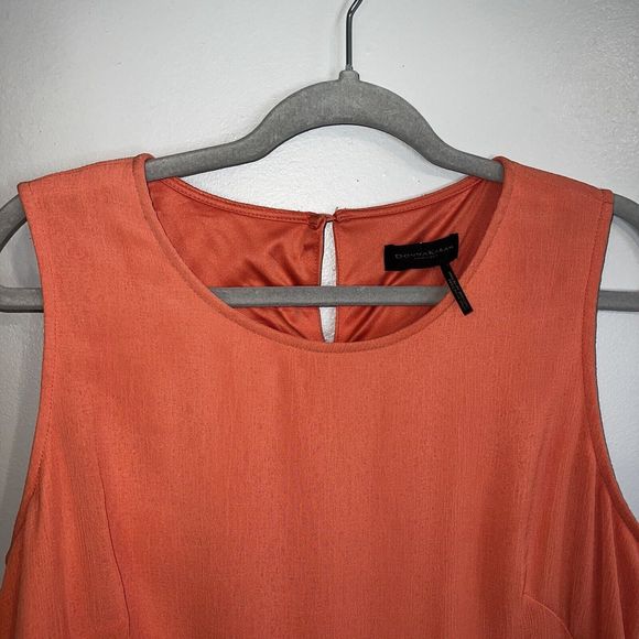 Donna Karan Women's DressPoly Crinkled Chiffon Coral Size 12 (NEW) - Picture 3 of 6